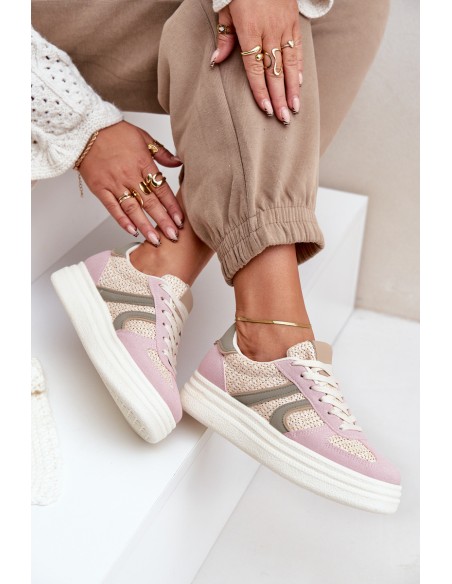 Women's Sneakers With Braiding On Platform Multicolor Lesida