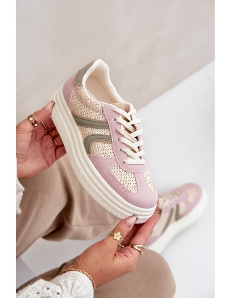 Women's Sneakers With Braiding On Platform Multicolor Lesida