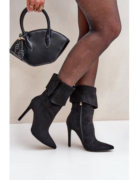 Stiletto Boots With Turned Shaft Black Luxira