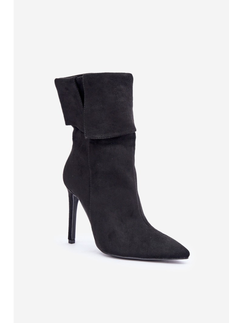 Stiletto Boots With Turned Shaft Black Luxira