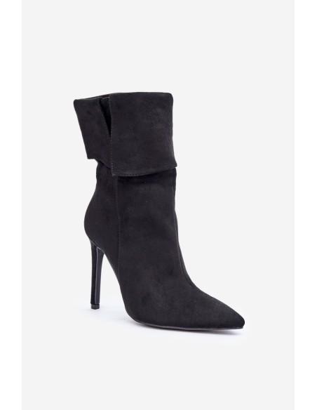 Stiletto Boots With Turned Shaft Black Luxira