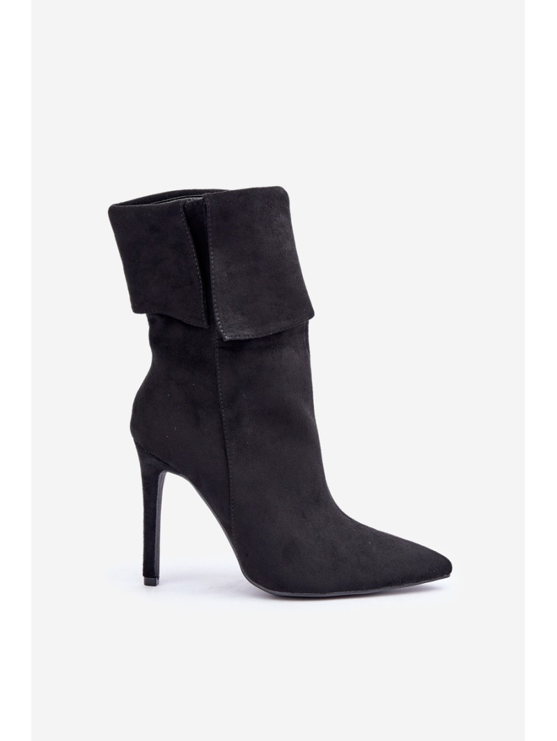 Stiletto Boots With Turned Shaft Black Luxira