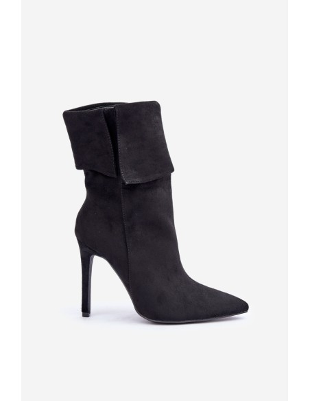 Stiletto Boots With Turned Shaft Black Luxira