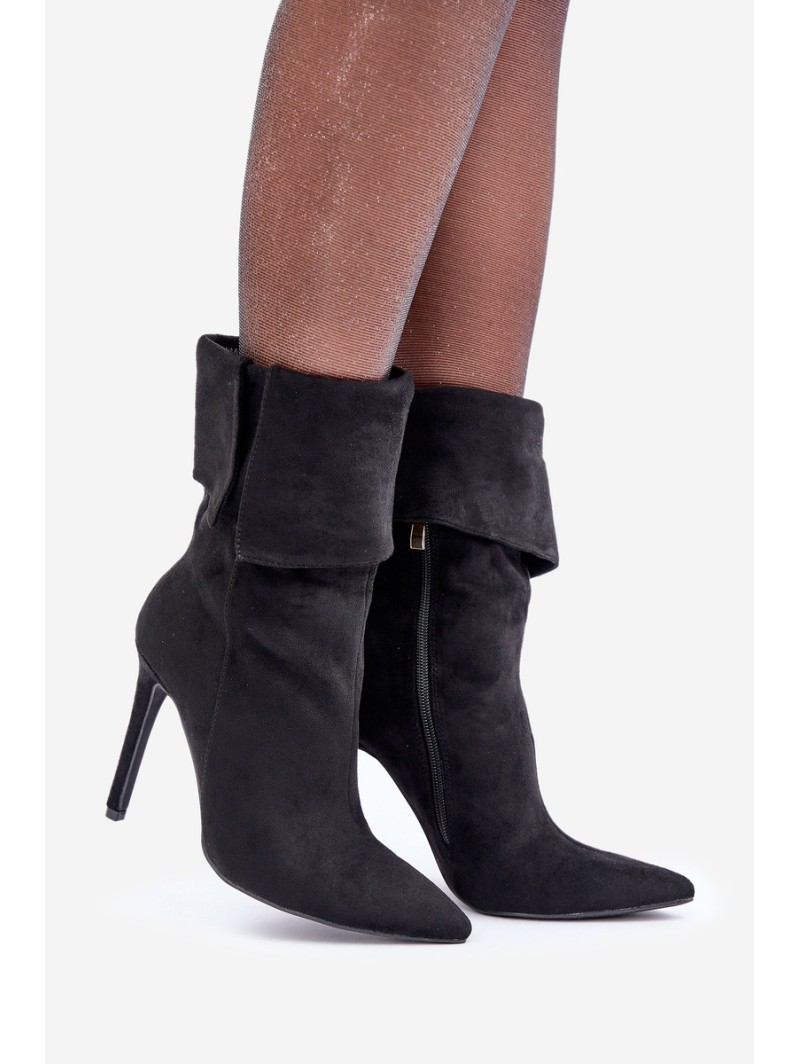 Stiletto Boots With Turned Shaft Black Luxira