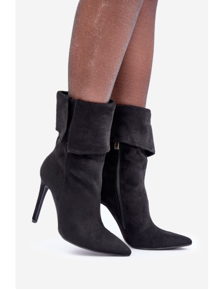 Stiletto Boots With Turned Shaft Black Luxira