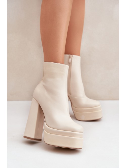 Boots On Massive Platform And Heel Insulated Light Beige Selahra 2