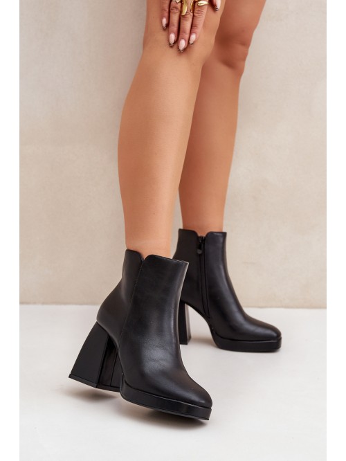 High Heeled Boots Eco Leather Black Selarae 2