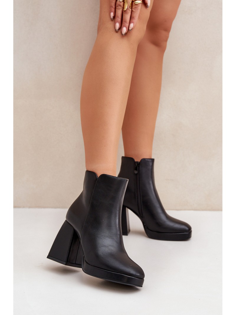High Heeled Boots Eco Leather Black Selarae