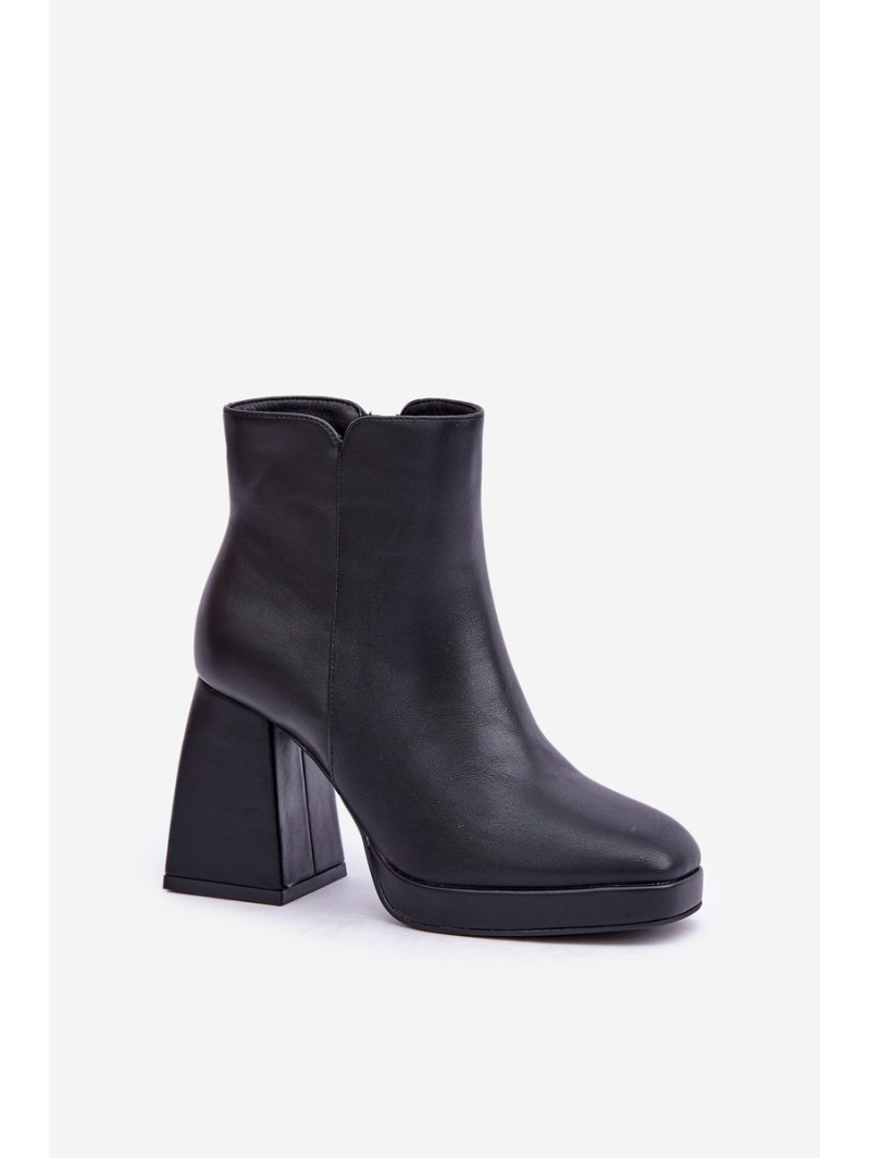High Heeled Boots Eco Leather Black Selarae
