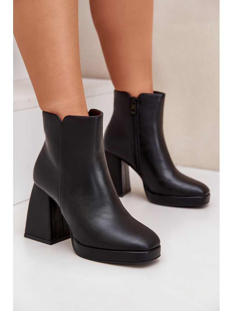 High Heeled Boots Eco Leather Black Selarae