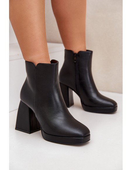 High Heeled Boots Eco Leather Black Selarae
