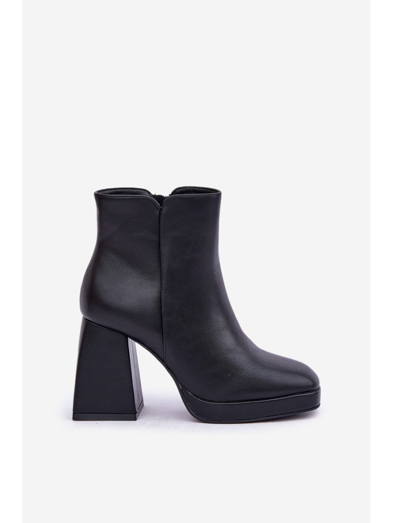 High Heeled Boots Eco Leather Black Selarae