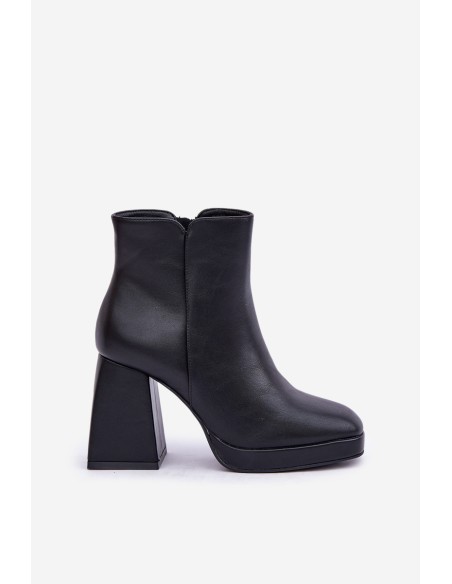 High Heeled Boots Eco Leather Black Selarae