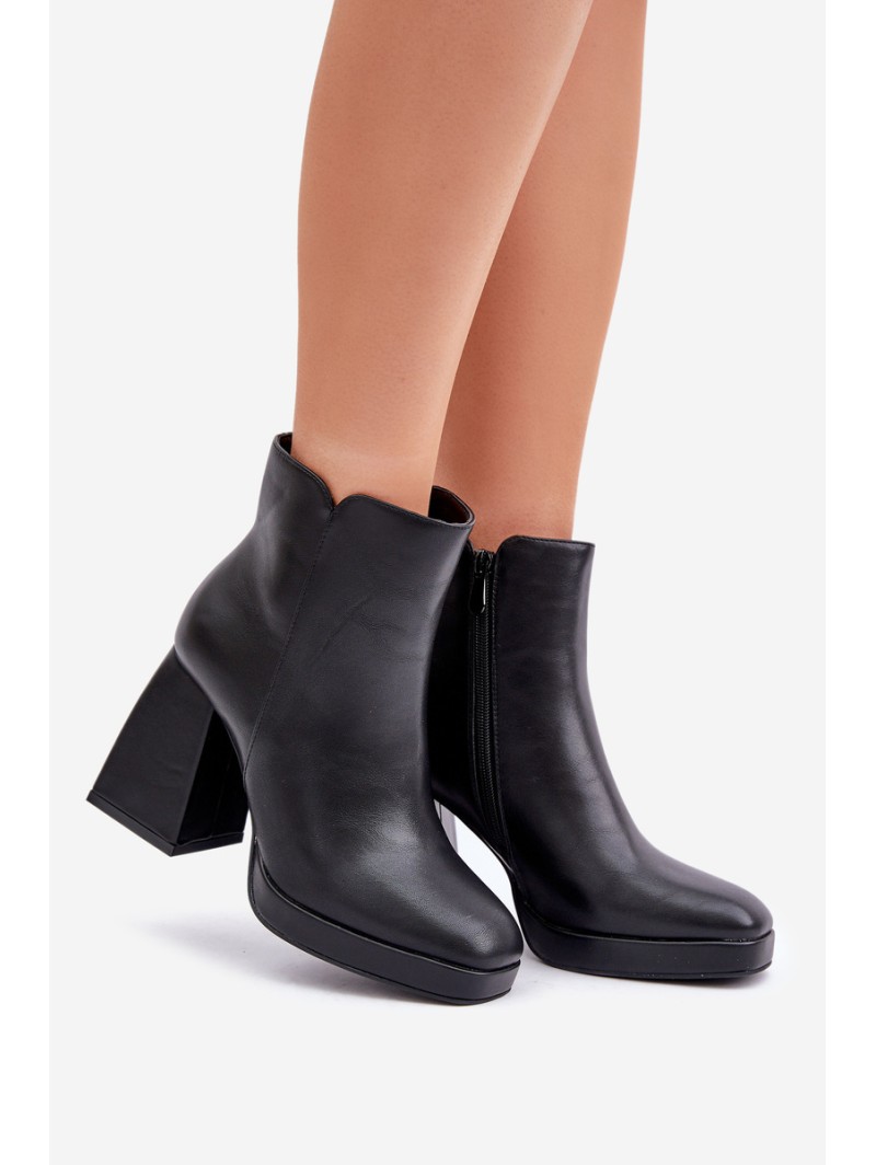 High Heeled Boots Eco Leather Black Selarae