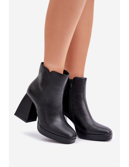 High Heeled Boots Eco Leather Black Selarae