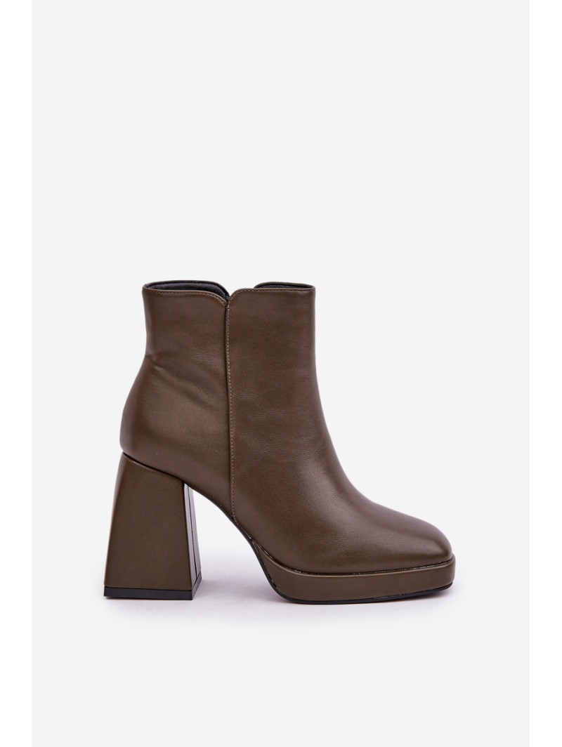 High Heel Block Heels Eco Leather Dark Green Selarae
