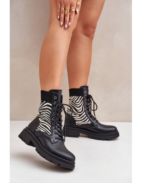 Women s Work Boots With Sock Zebra Black Raviri