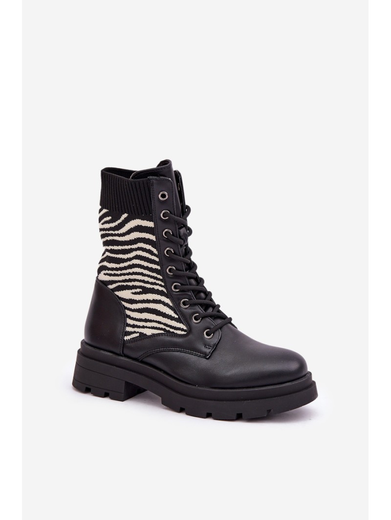Women s Work Boots With Sock Zebra Black Raviri
