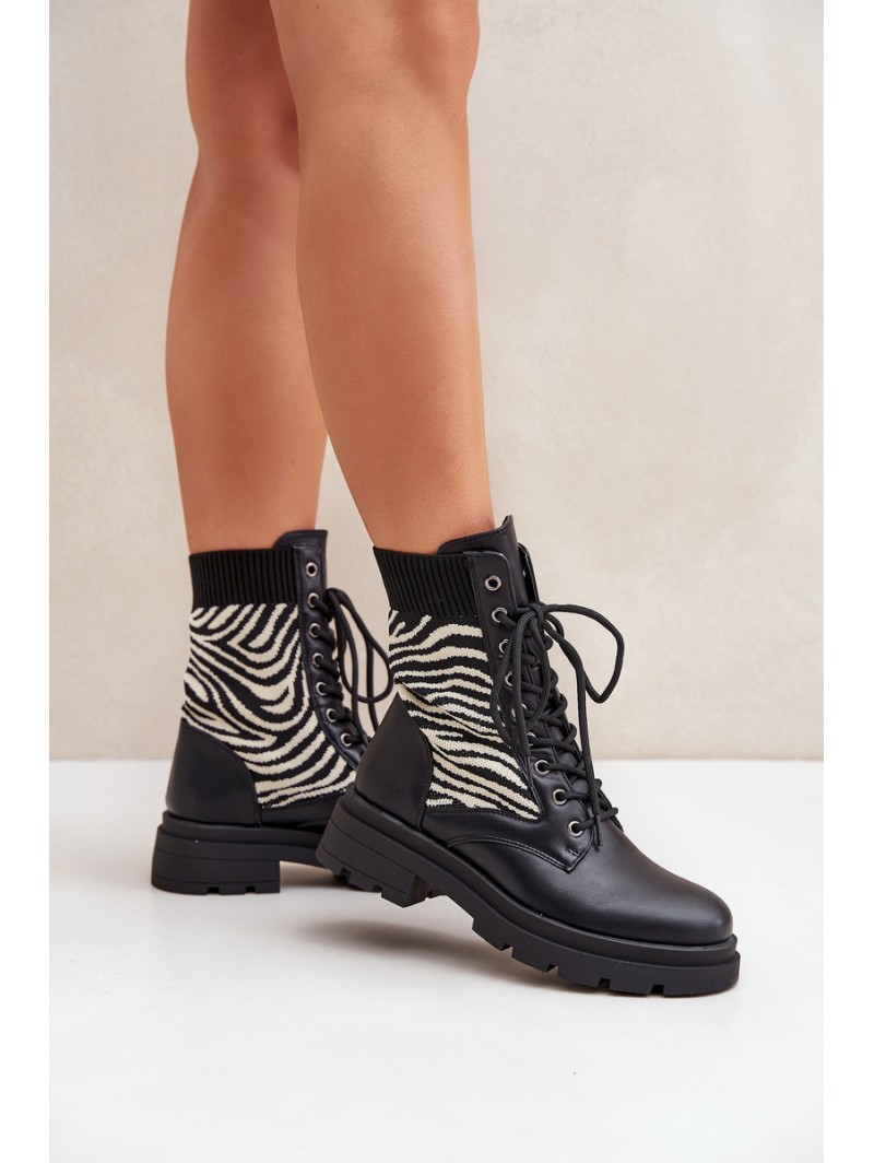 Women s Work Boots With Sock Zebra Black Raviri