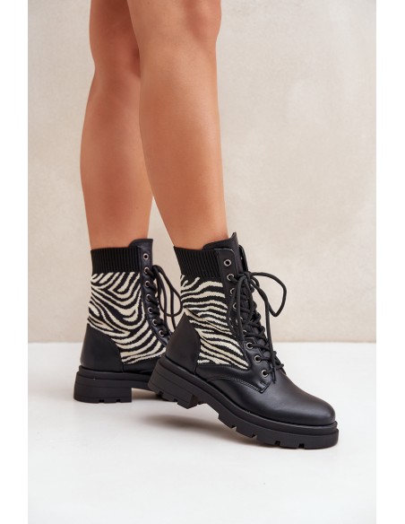 Women s Work Boots With Sock Zebra Black Raviri