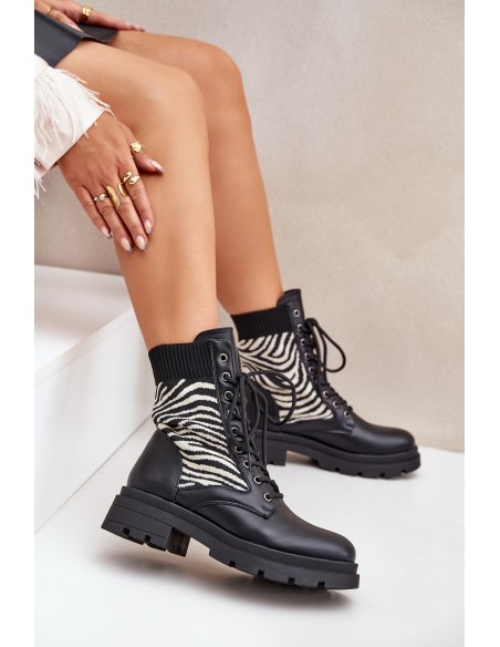 Women s Work Boots With Sock Zebra Black Raviri