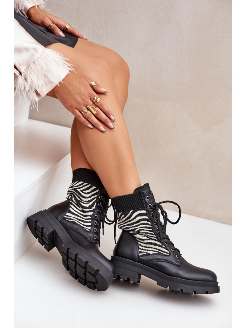 Women s Work Boots With Sock Zebra Black Raviri