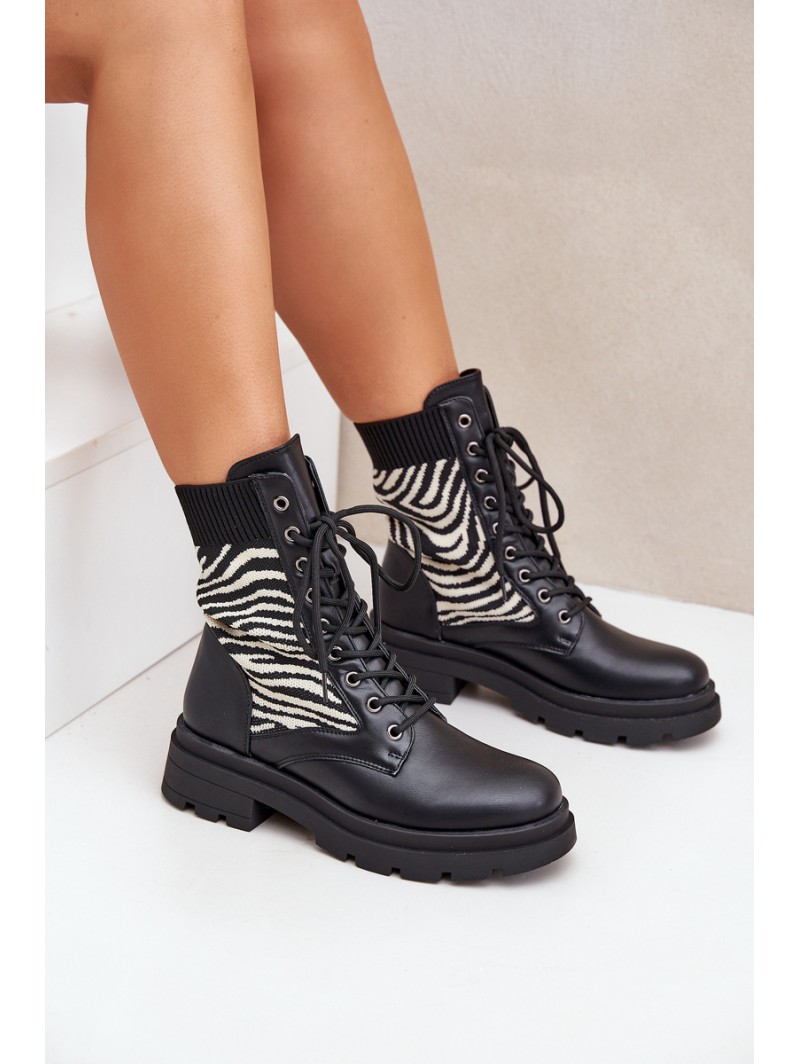 Women s Work Boots With Sock Zebra Black Raviri