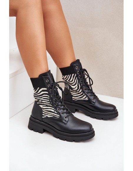 Women s Work Boots With Sock Zebra Black Raviri