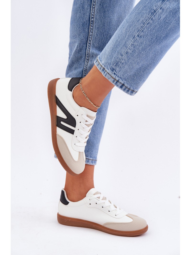 Low Women's Sneakers Made Of Eco Leather Black-White Navidemi