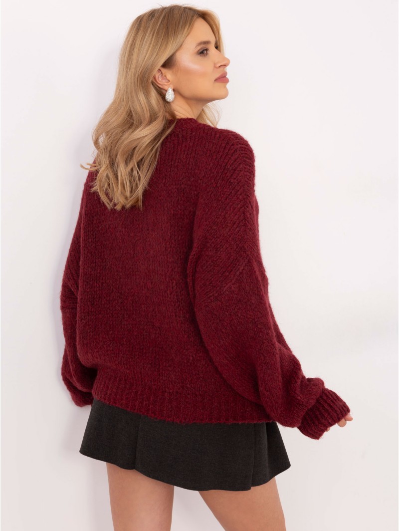 Sweter-TW-SW-BI-3565.69-bordowy