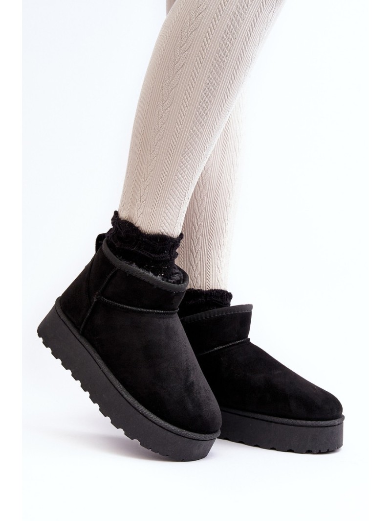 Women's Snow Boots On Platform Lined With Fur Black Xamella