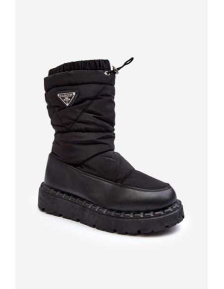 Women's snow boots with thick sole black Lureta