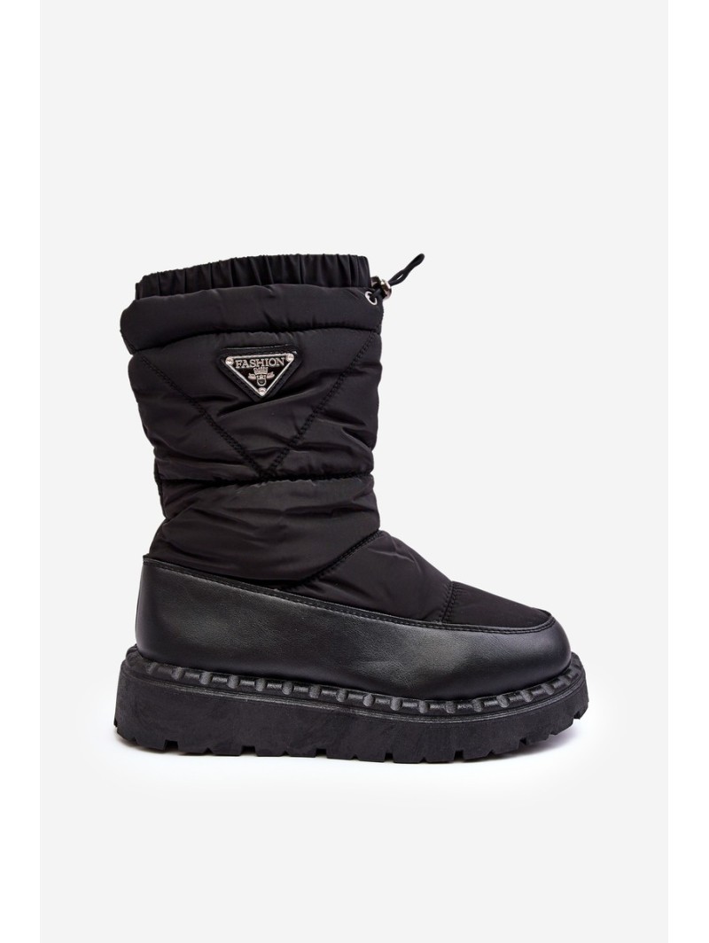 Women's snow boots with thick sole black Lureta