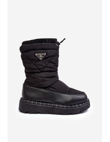 Women's snow boots with thick sole black Lureta