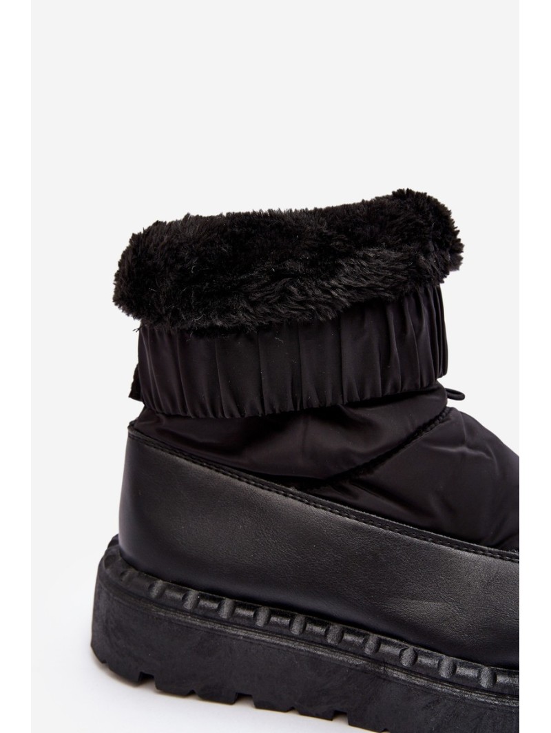 Women's snow boots with thick sole black Lureta