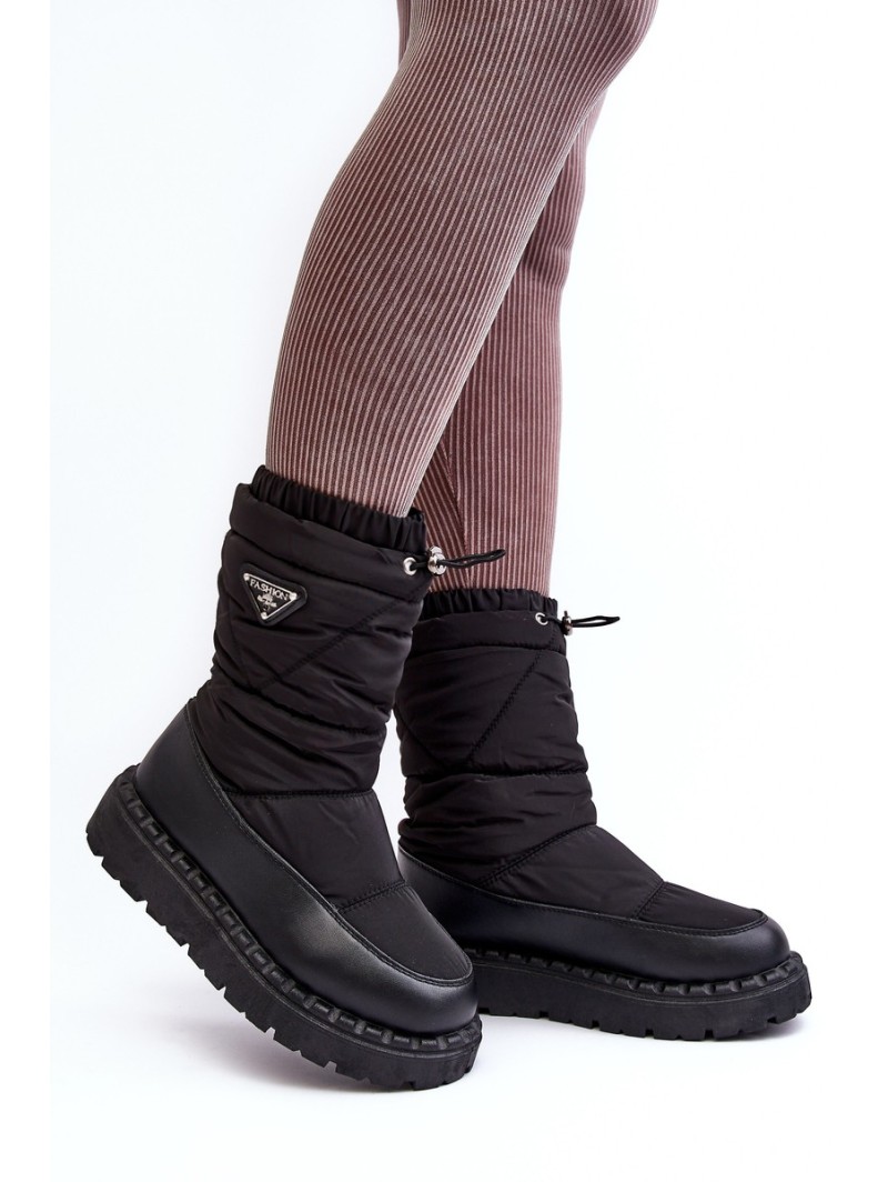 Women's snow boots with thick sole black Lureta