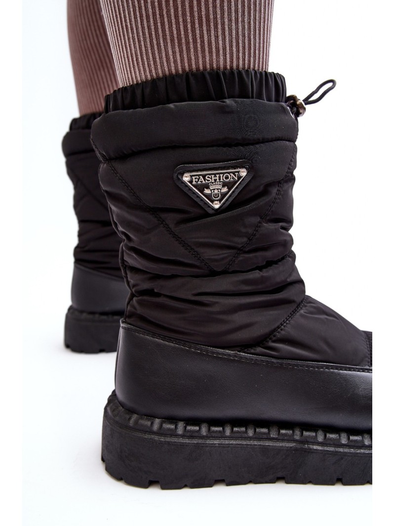 Women's snow boots with thick sole black Lureta