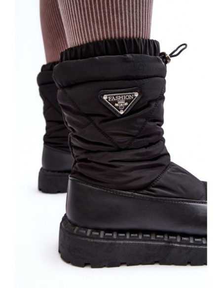 Women's snow boots with thick sole black Lureta