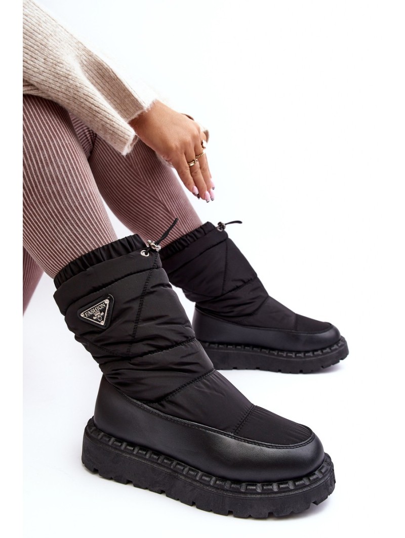 Women's snow boots with thick sole black Lureta