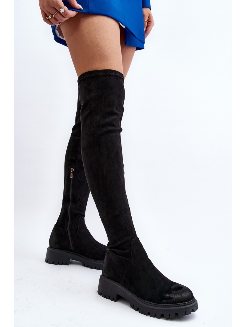Women's flat heel over-the-knee boots La.Fi 270068B-SU Black