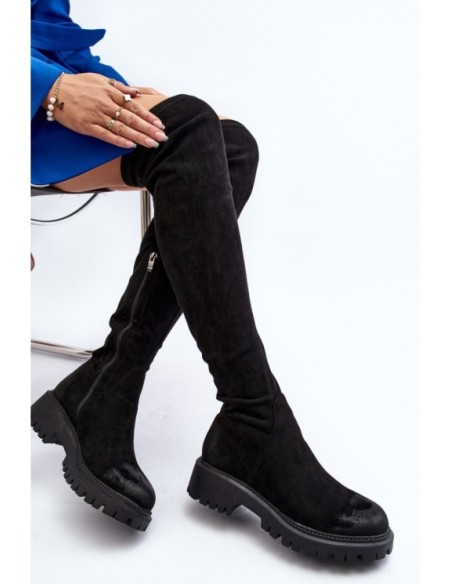 Women's flat heel over-the-knee boots La.Fi 270068B-SU Black