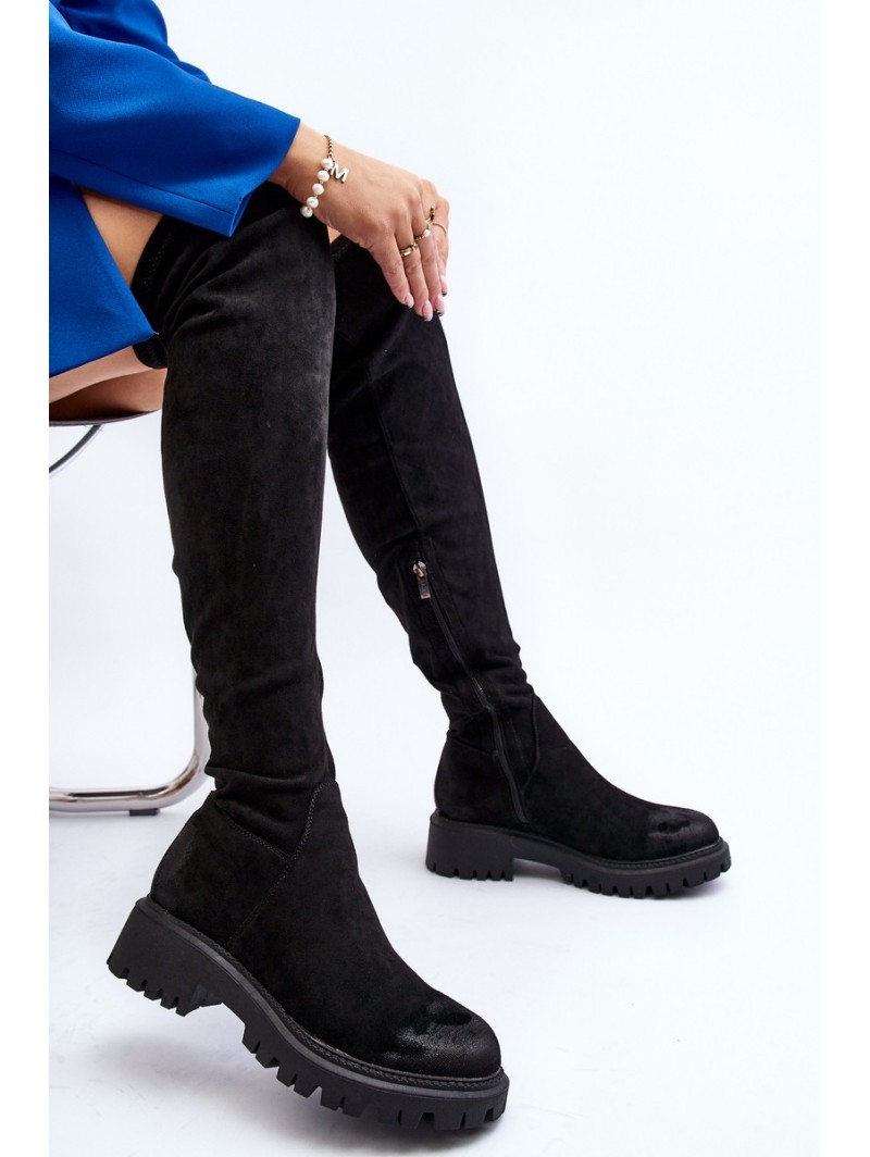 Women's flat heel over-the-knee boots La.Fi 270068B-SU Black