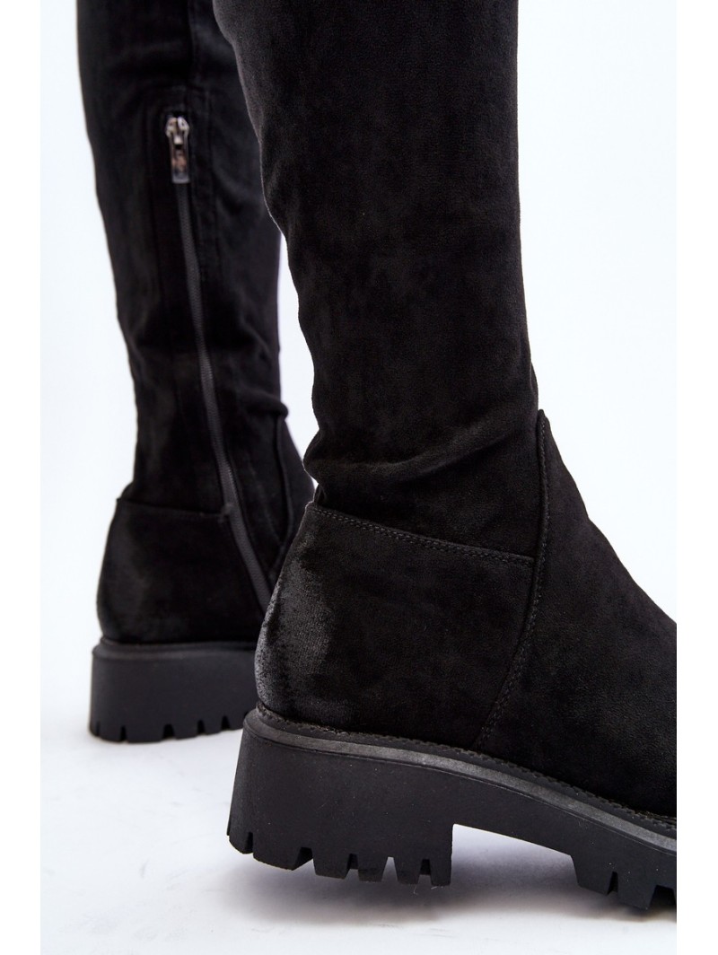 Women's flat heel over-the-knee boots La.Fi 270068B-SU Black