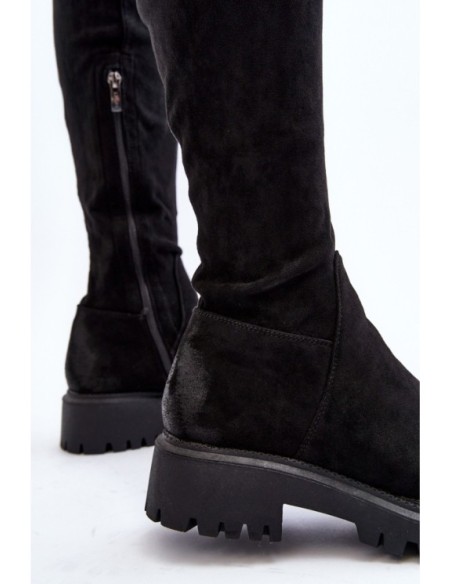 Women's flat heel over-the-knee boots La.Fi 270068B-SU Black
