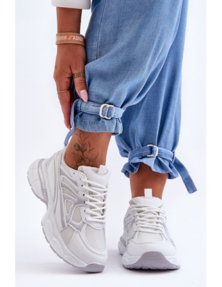 Women's Lace-up Sports Shoes White Emare