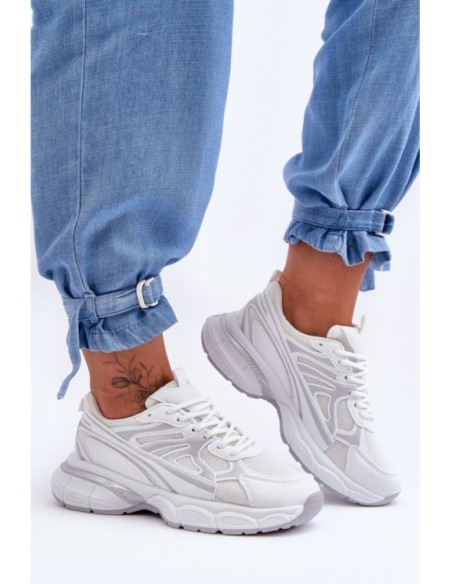 Women's Lace-up Sports Shoes White Emare