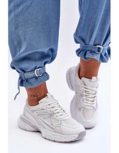 Women's Lace-up Sports Shoes White Emare