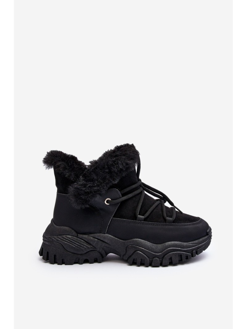 Women's Ankle Boots with Fur Lining Black Cresandi