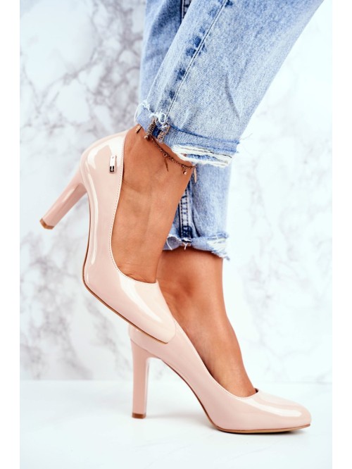 Women's Sergio Leone Varnished Stiletto Beige Campbell pumps
