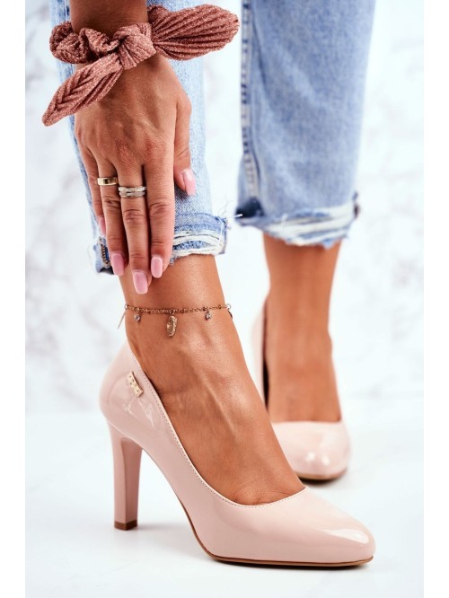 Women's Sergio Leone Varnished Stiletto Beige Campbell pumps 2